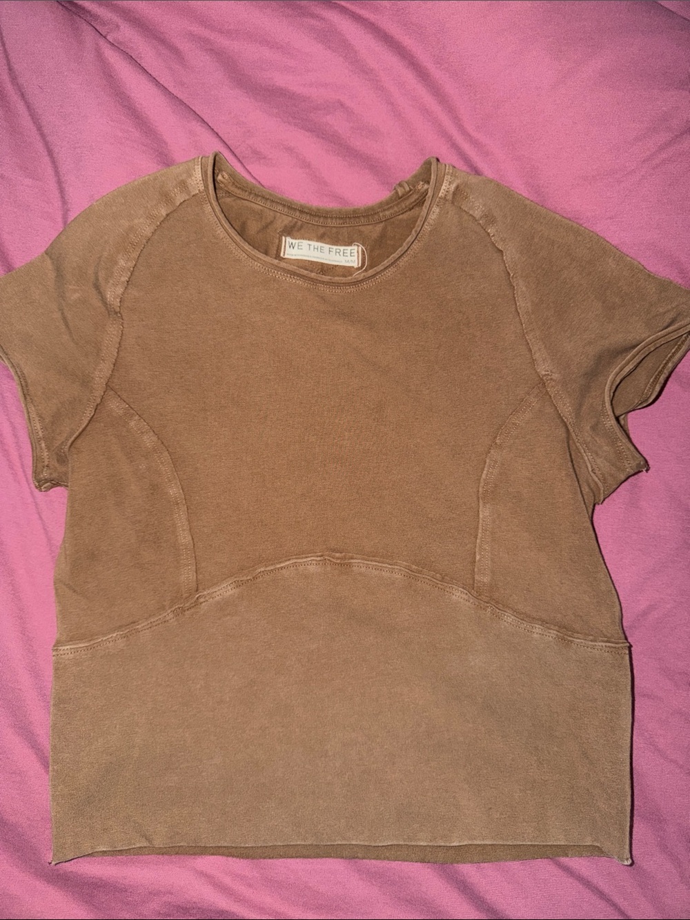We The Free Short Sleeve Crewneck Top in Camel Brown